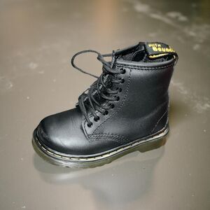 Dr Martens 1460 Toddler Black Leather Side Zip Lace Up Boots Unisex Size 7